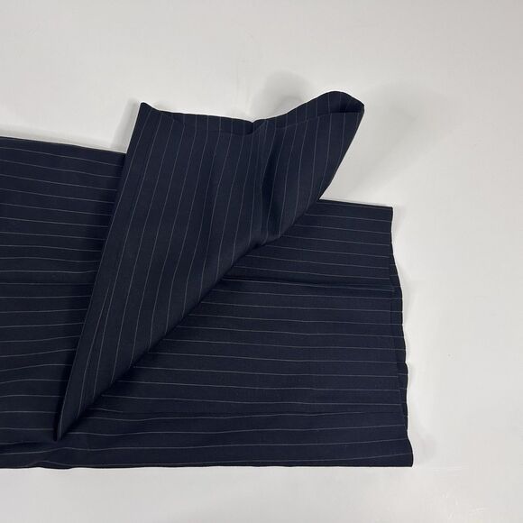 Mantoni 42R Suit 36x31 Flat Front 100% Wool Black Pinstriped Two Button Vented - Picture 13 of 13
